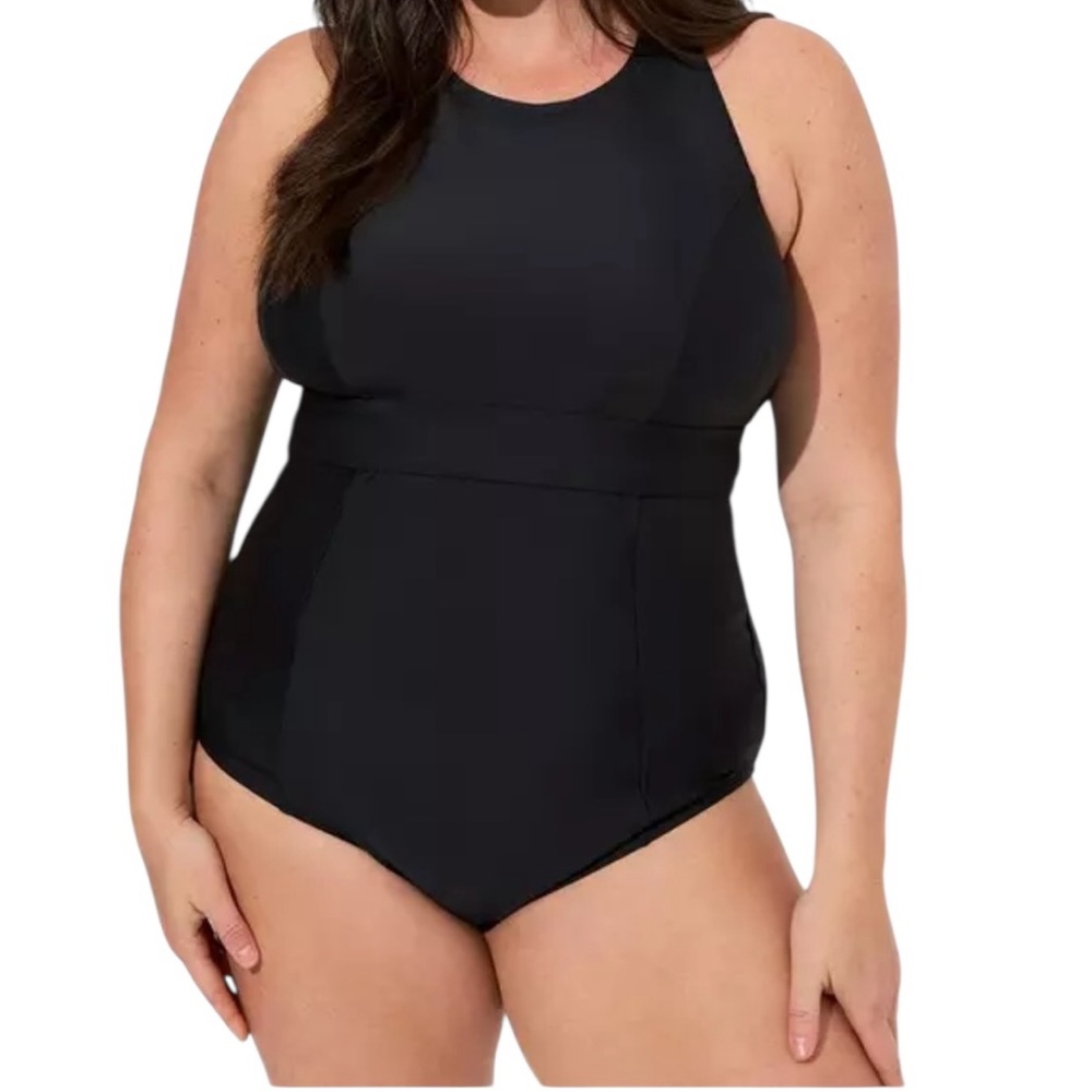 torrid Black Wireless One Piece Lap Swimsuit 6X(30) NEW